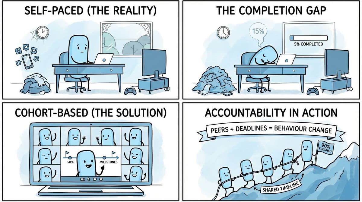 Cohort-based learning versus isolated self-paced learning